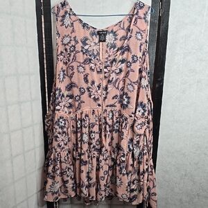 Floral Pink Sleeveless Top